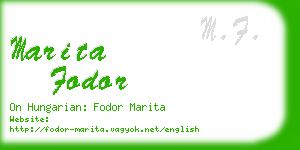 marita fodor business card